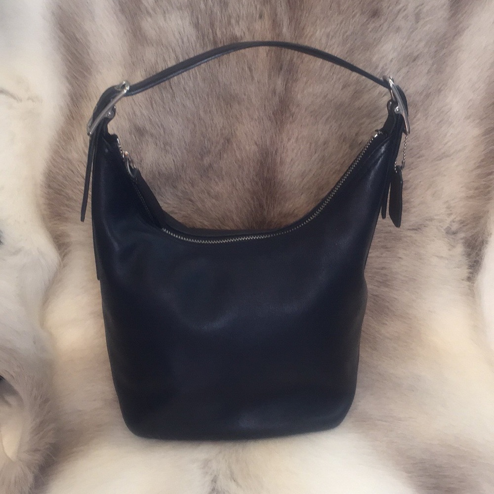 Black leather Coach shoulder bag